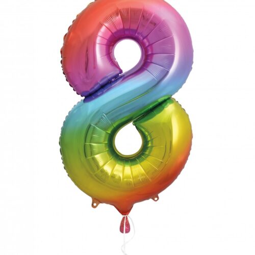 GLOBO NUMERO 8 ARCOIRIS