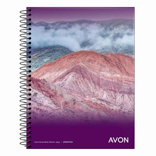 CUADERNO 16X21 AVON  ESPIRAL  84HJ T/F RAY
