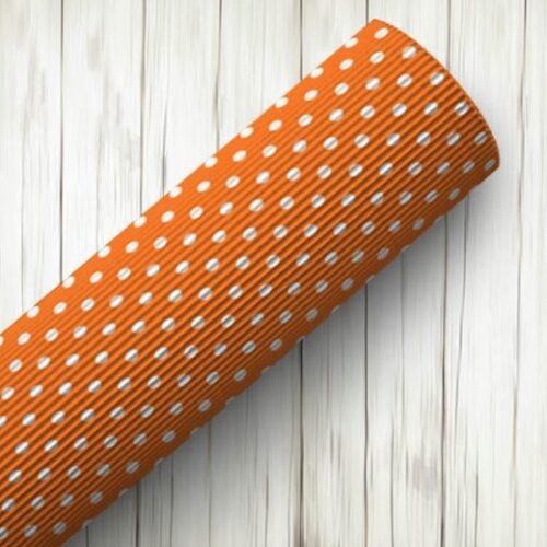 CARTON MICROCORRUGADO NARANJA A LUNARES
