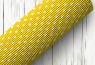 CARTON MICROCORRUGADO AMARILLO A LUNARES 50X70CM