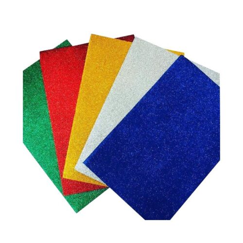GOMA EVA A4 GLITTER A LUNAR ADHESIVA X 5 SURT