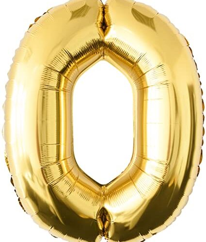 GLOBO NUMERO METALIZADO 0 DORADO