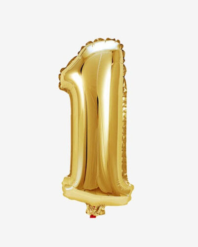 GLOBO NUMERO METALIZADO 1 DORADO