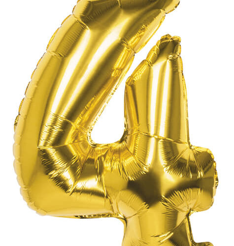 GLOBO NUMERO METALIZADO 4 DORADO