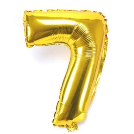 GLOBO NUMERO METALIZADO 7 DORADO