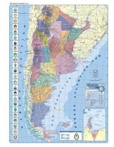 MAPA MURAL LAMINADO CAPITAL FEDERAL