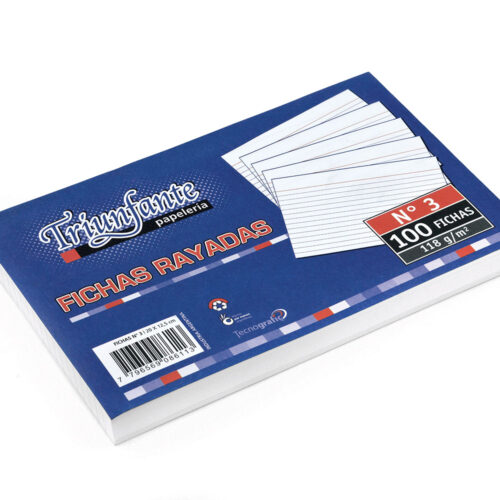 FICHAS RAYADAS Nº3 X 100  (15 X 20CM)