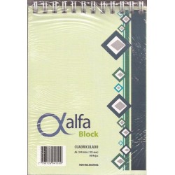 BLOCK ESPIRAL ALFA A5 80HJ.CUADRICULADO