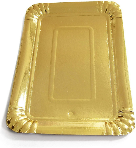 BANDEJA CARTON DORADO RECT18X26CM X UNIDAD 1/2KG
