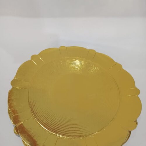 BANDEJA CARTON DORADA REDONDA 30CM X 50