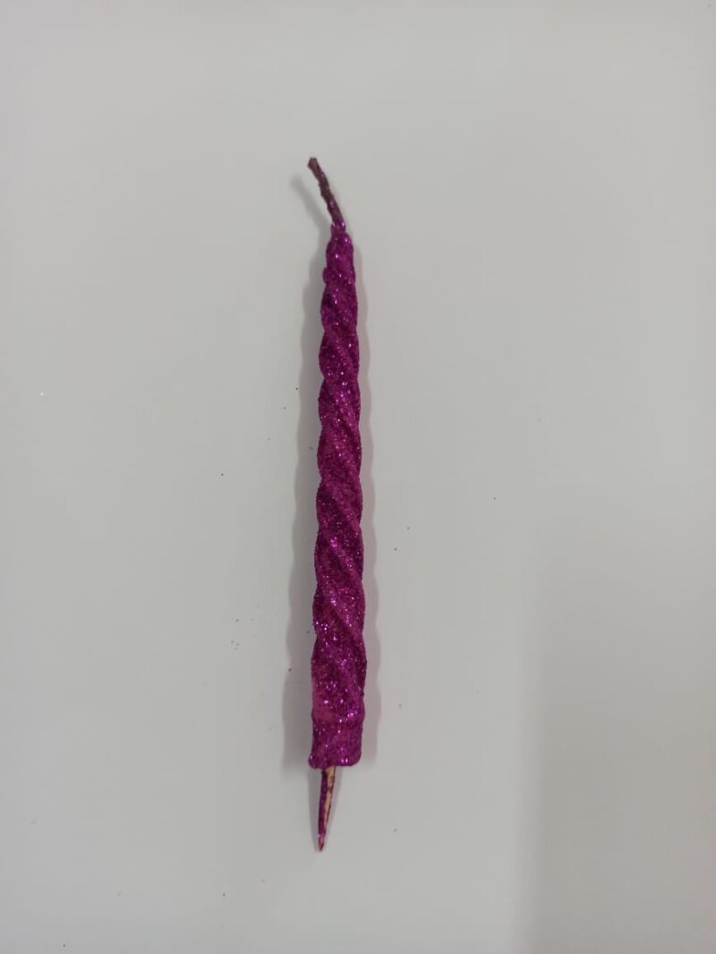 VELA LARGA CON BRILLO FUCSIA