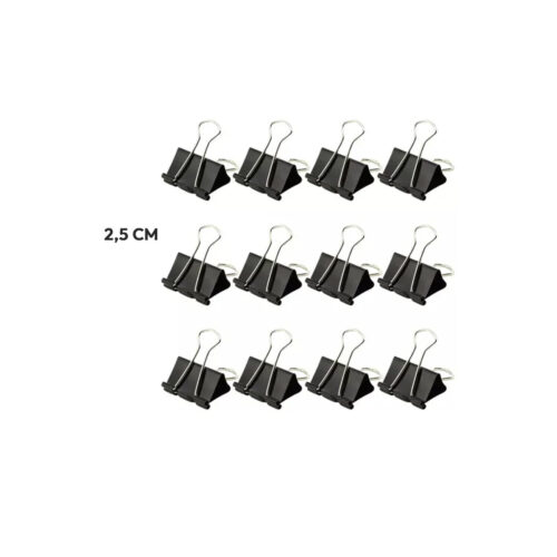 BROCHE DOBLE CLIP 25MM COLOR/NEGRO