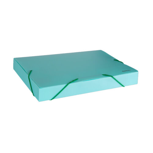 CAJA ARCHIVO VERDE PASTEL 4CM 4A PLASTICA**