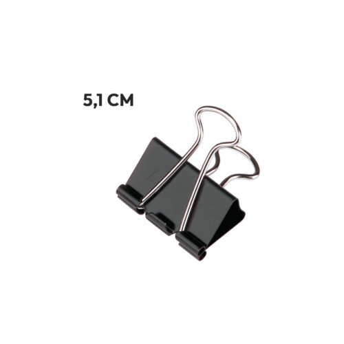 BROCHE DOBLE CLIP 51MM NEGRO X UNIDAD