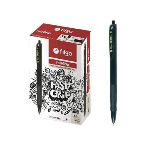 BOLIGRAFO FILGO FASTGRIP NEGRO RETRACTIL