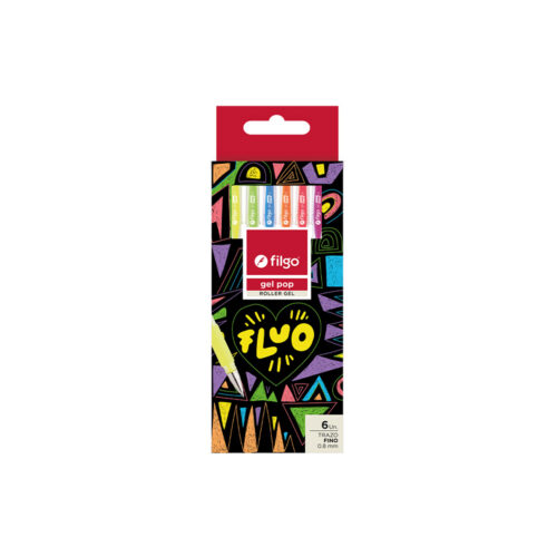 BOLIGRAFO GEL FILGO POP FLUO X 6