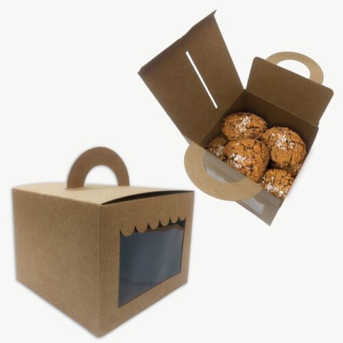 CAJA COOKIES C/VISOR KRAFT 15X15X11,8