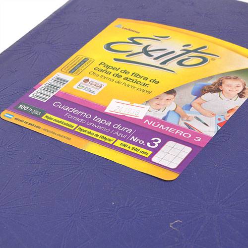 CUADERNO EXITO Nº 3 FORRADO T/D 100 RAYADO AZUL
