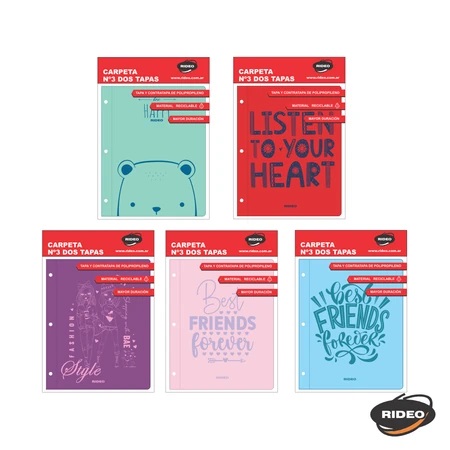 CARPETA Nº 3 PLASTICO RIDEO BE HAPPY