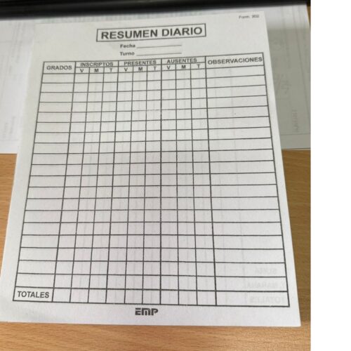 PARTE DIARIO  RESUMEN X200  302