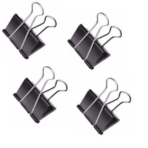 BROCHE DOBLE CLIP 51MM NEGRO X 12 UNIDADES