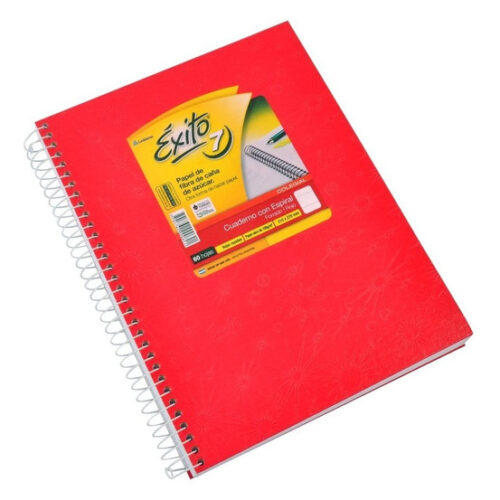 CUADERNO 21X27 EXITO Nº 7 X 60 ESPIRAL ROJO RY