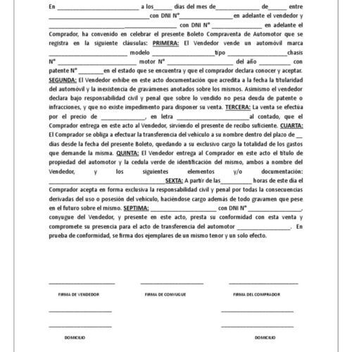 BOLETO DE COMPRA VENTA AUTOMOTOR