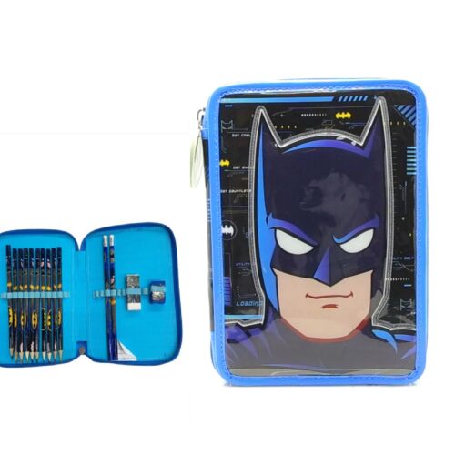 CARTUCHERA PVC 1 PISO BATMAN CON UTILES CRESKO