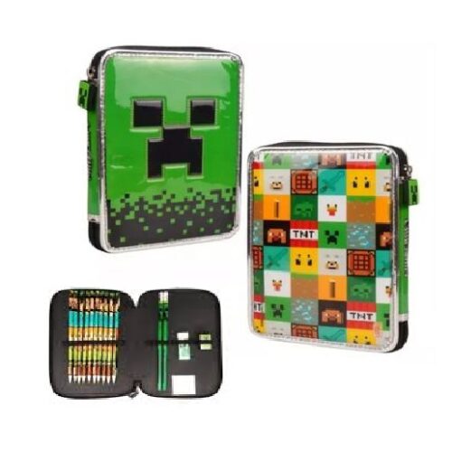 CARTUCHERA MINECRAFT CON UTILES CRESKO