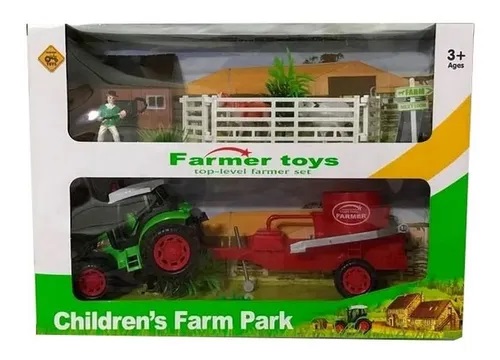 GRANJA CON TRACTOR Y ANIMALES FARMER TOYS