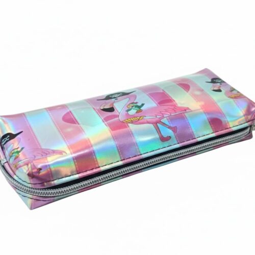 CARTUCHERA HOLOGRAFICA FLAMINGO ROSA