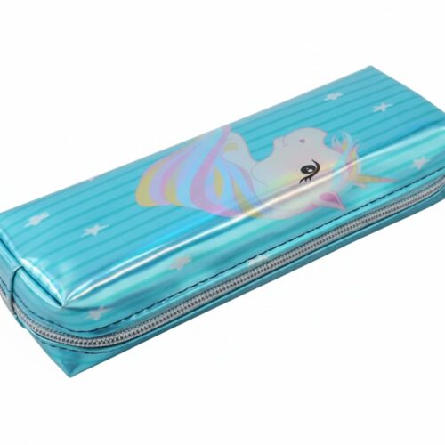 CARTUCHERA HOLOGRAFICA UNICORNIO CELESTE