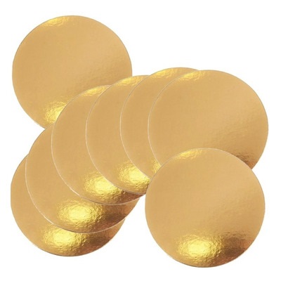 BANDEJA CARTON DORADA REDONDA 26CM X 50