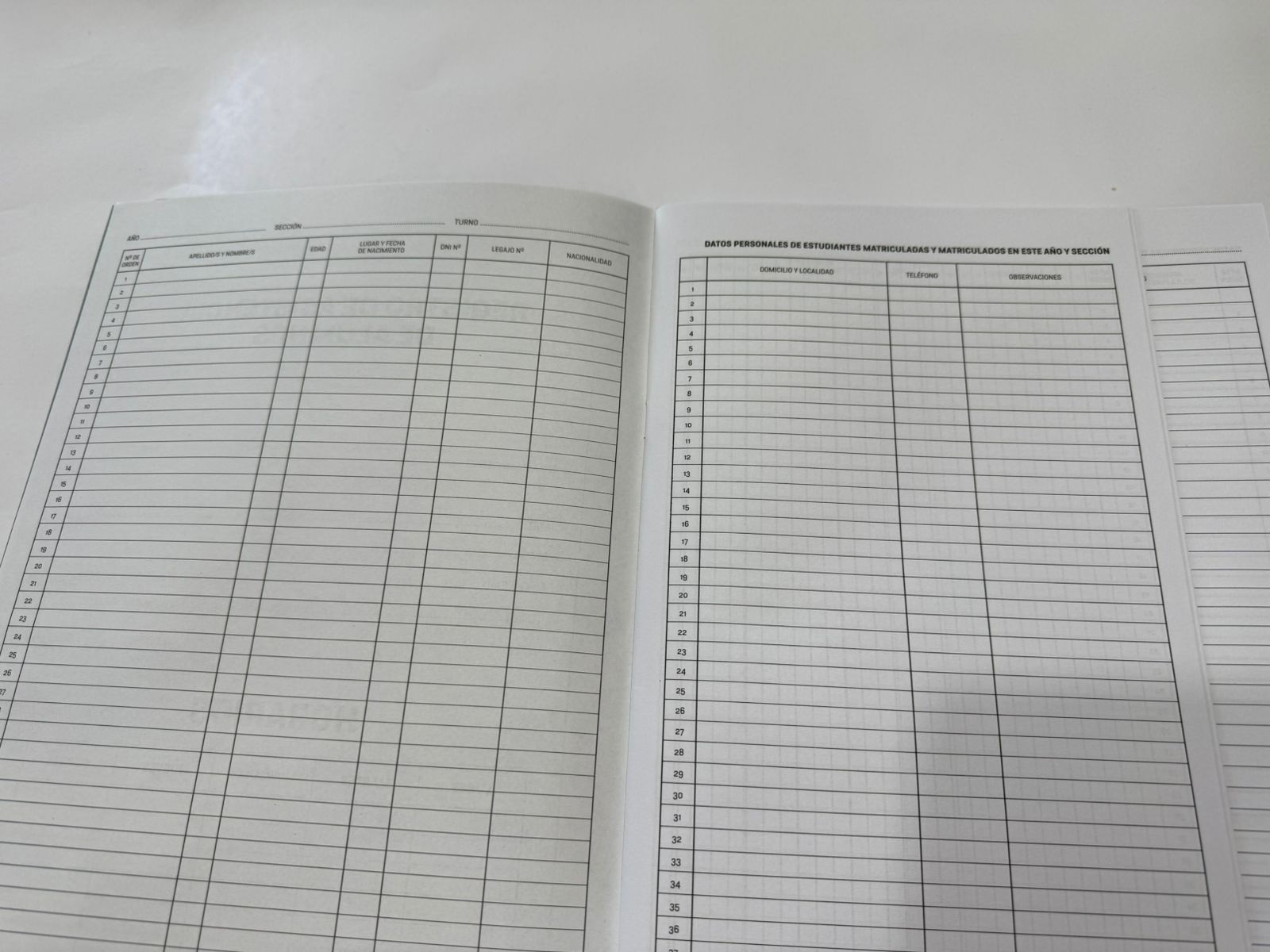 REGISTRO DE ASISTENCIA SECUNDARIO 844B *NUEVO*