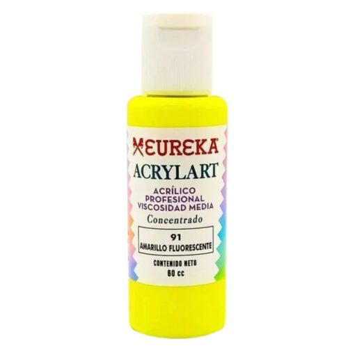ACRILICO EUREKA FLUORESCENTE X 60CC AMARILLO