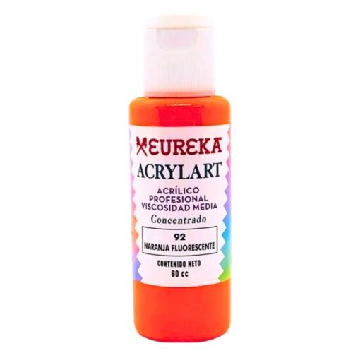 ACRILICO EUREKA FLUORESCENTE X 60CC NARANJA