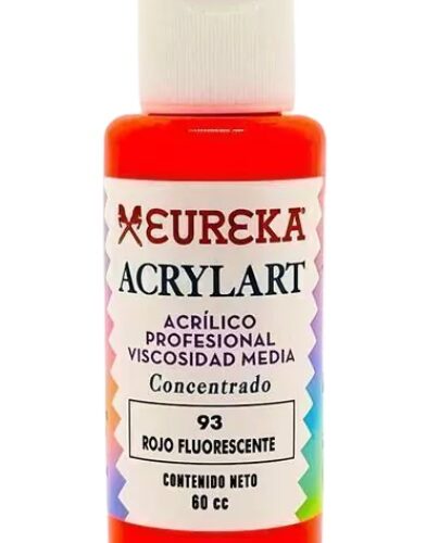 ACRILICO EUREKA FLUORESCENTE X 60CC ROJO
