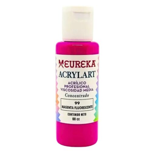 ACRILICO EUREKA FLUORESCENTE X 60CC MAGENTA