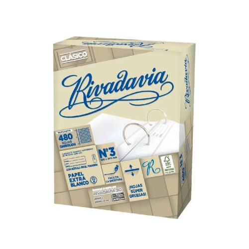REP. Nº 3 RIVADAVIA X 480 CUADRICULADO CLASICO