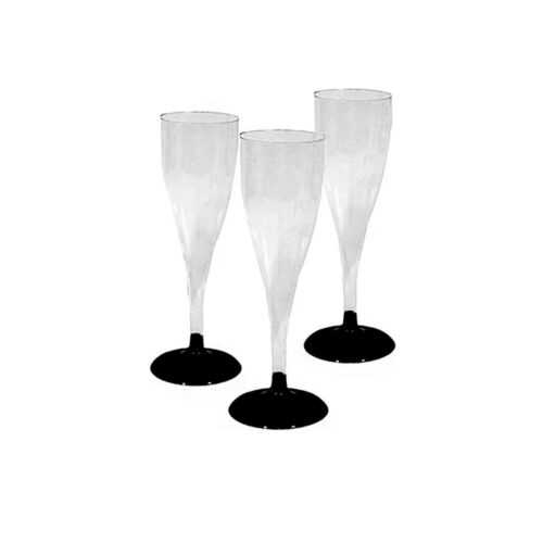 COPA CHAMPAGNE CRISTAL PIE NEGRO X100