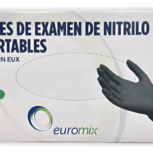 GUANTES NITRILO NEGRO (M) CAJA X 100