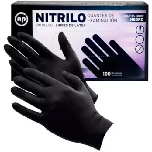 GUANTES NITRILO NEGRO (L) CAJA X 100