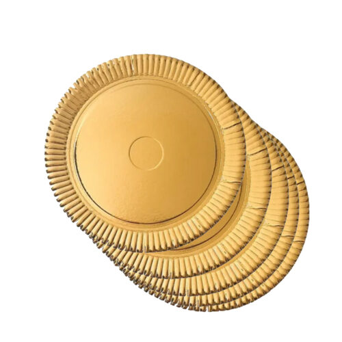 BANDEJA CARTON DORADA REDONDA 16CM X50 UNID