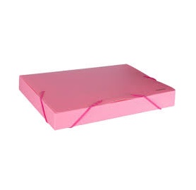 CAJA ARCHIVO ROSA PASTEL 3CM 4A PLASTICA***