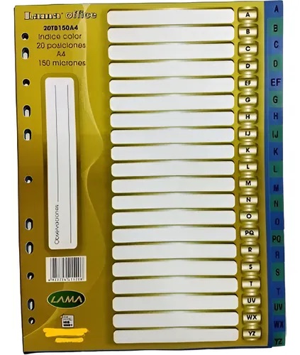 INDICE PLAST.LAMA 20 POS.OFICIO 150MC