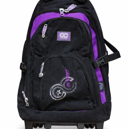 MOCHILA OCSPORT CON CARRO 18 PULGADAS NEGRO/VIOLET